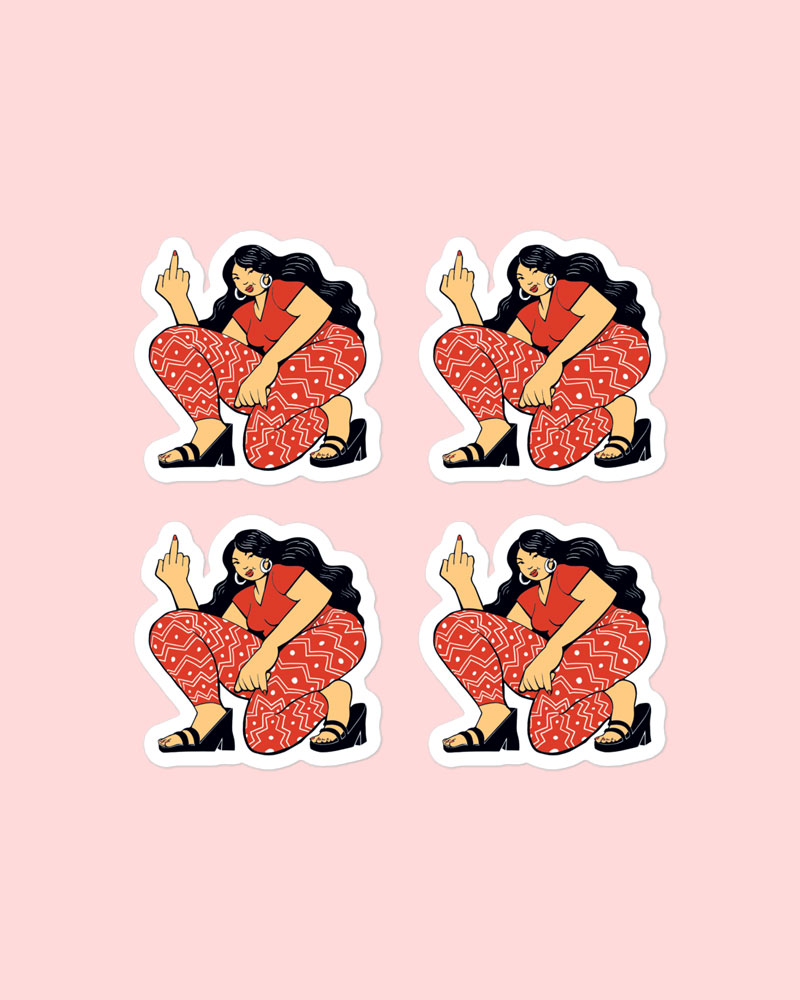 four extra small sized stickers