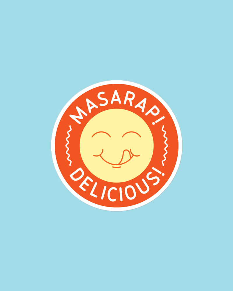 medium sized sticker with orange design