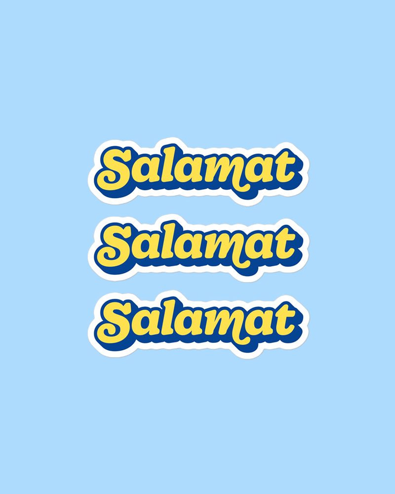 medium sized stickers with yellow and blue design