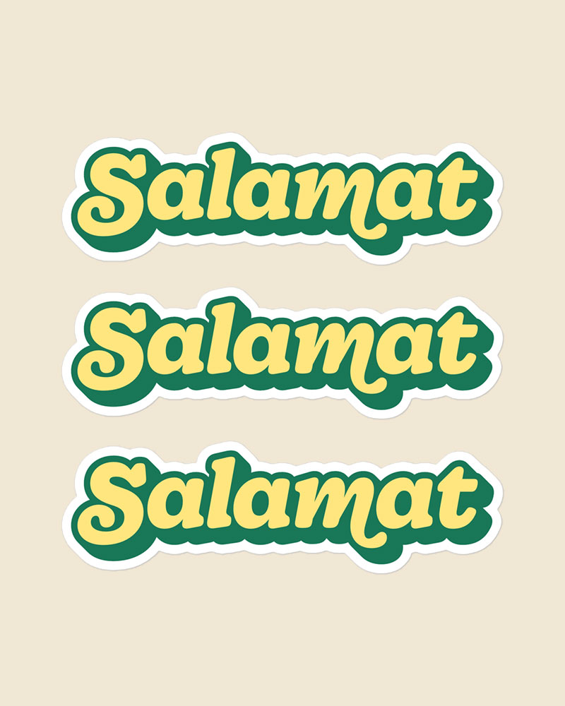 large sized stickers with yellow and green design
