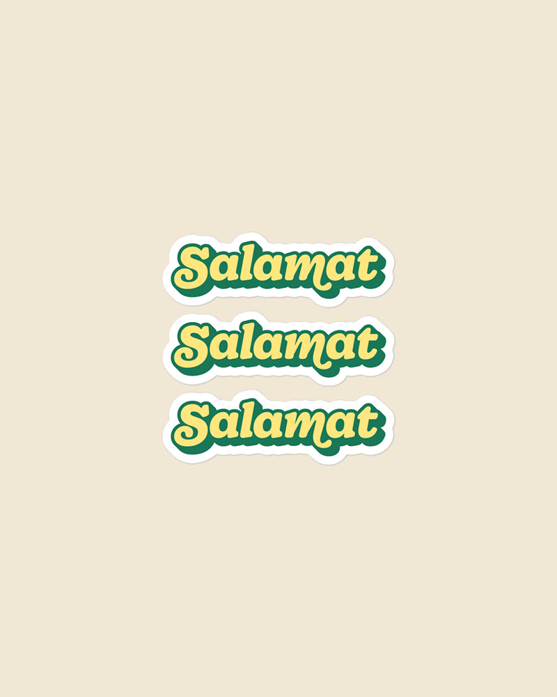 small sized stickers with yellow and green design