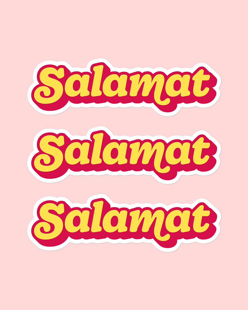 large sized stickers with yellow and red design