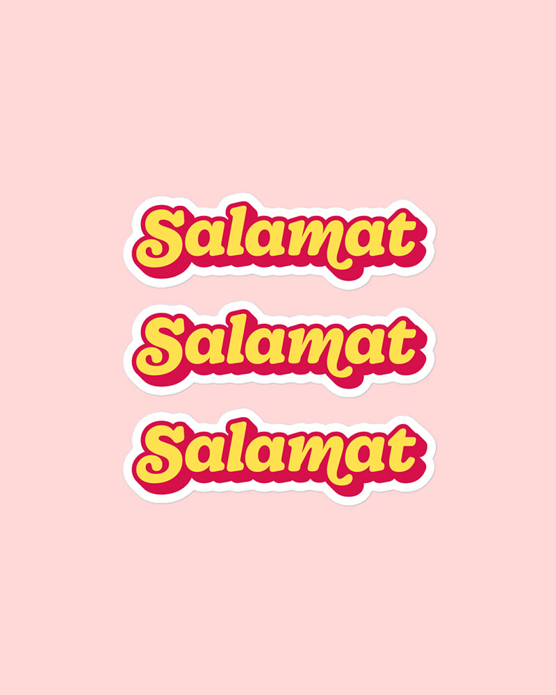 medium sized stickers with yellow and red design