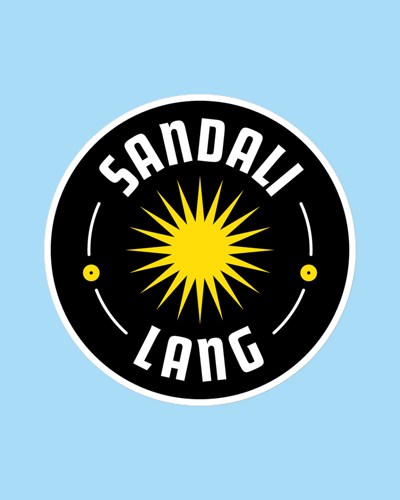 large sized sticker with black design