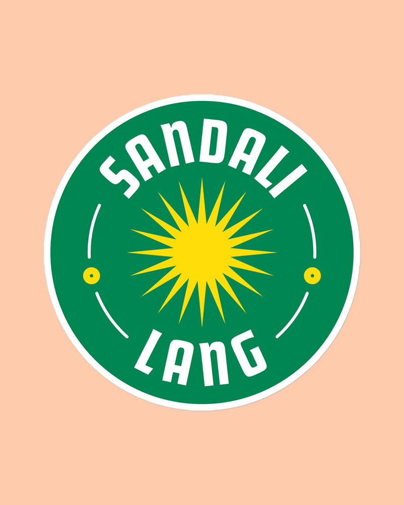 large sized sticker with green design