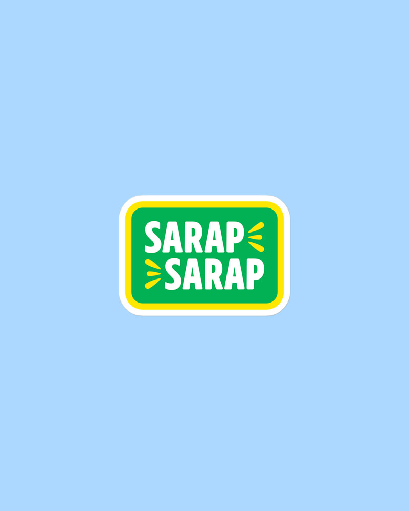 small sized sticker with yellow and green design