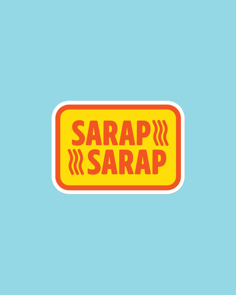 medium sized sticker with yellow and red design