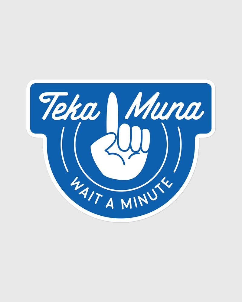 large sized sticker with blue design