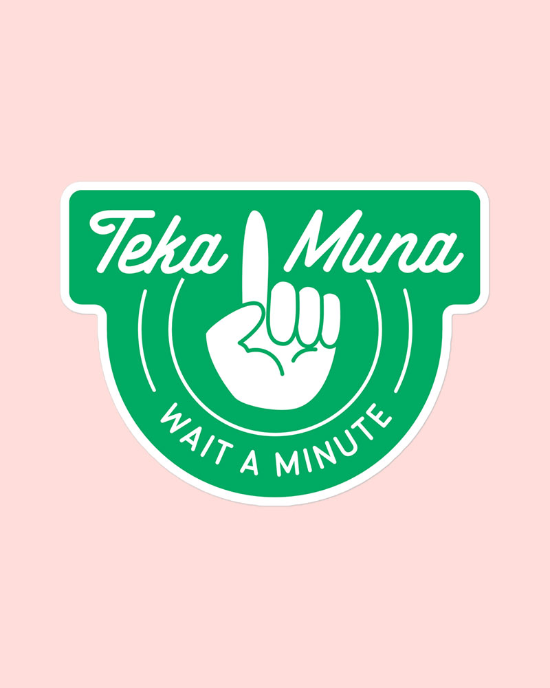 large sized sticker with green design