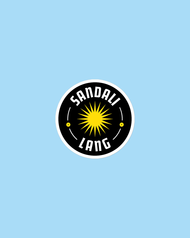 small sized sticker with black design