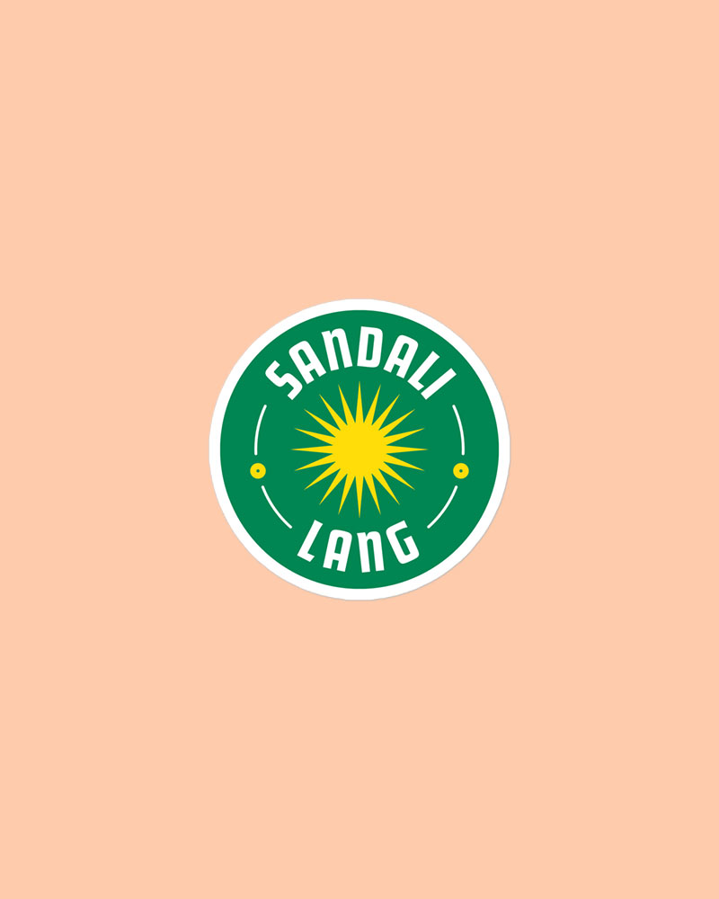 small sized sticker with green design