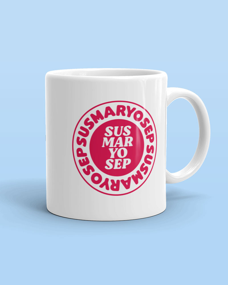 11 oz mug with red design