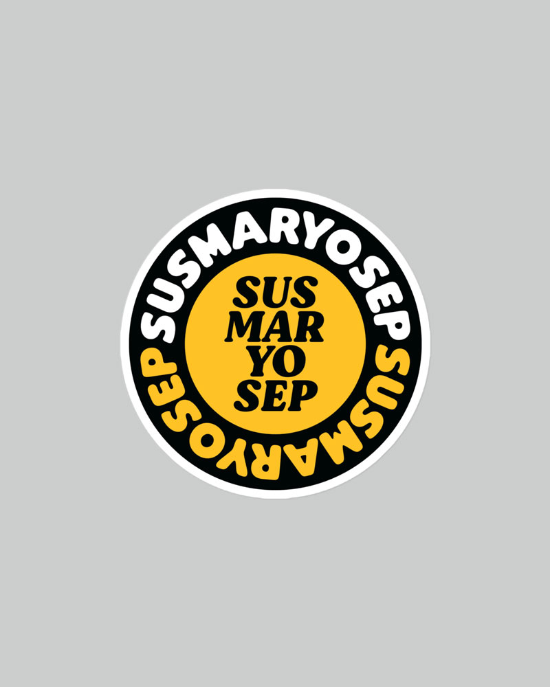 medium sized sticker with black design