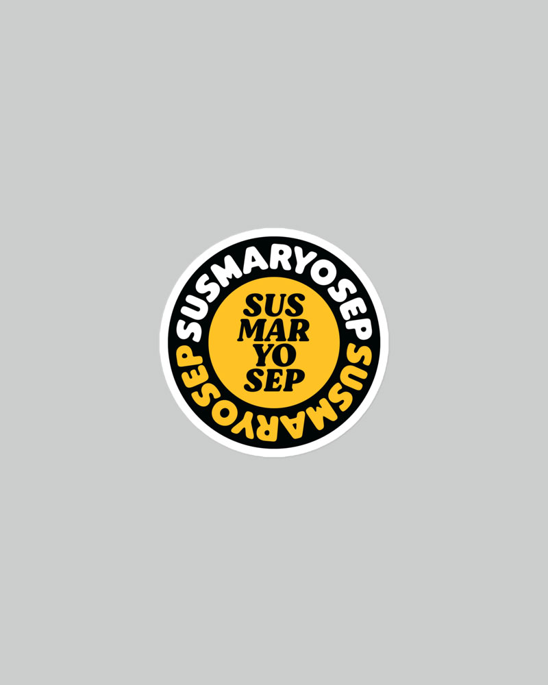 small sized sticker with black design