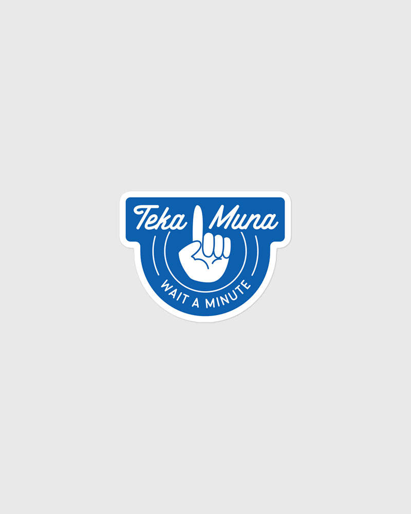 small sized sticker with blue design