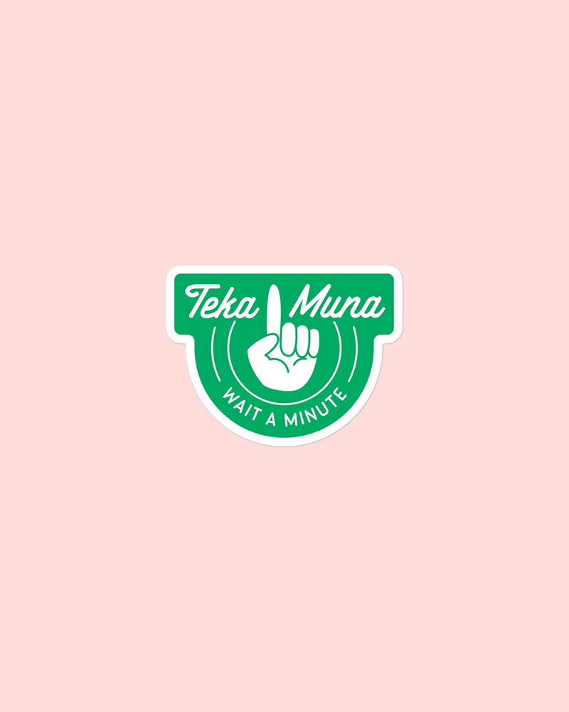 small sized sticker with green design