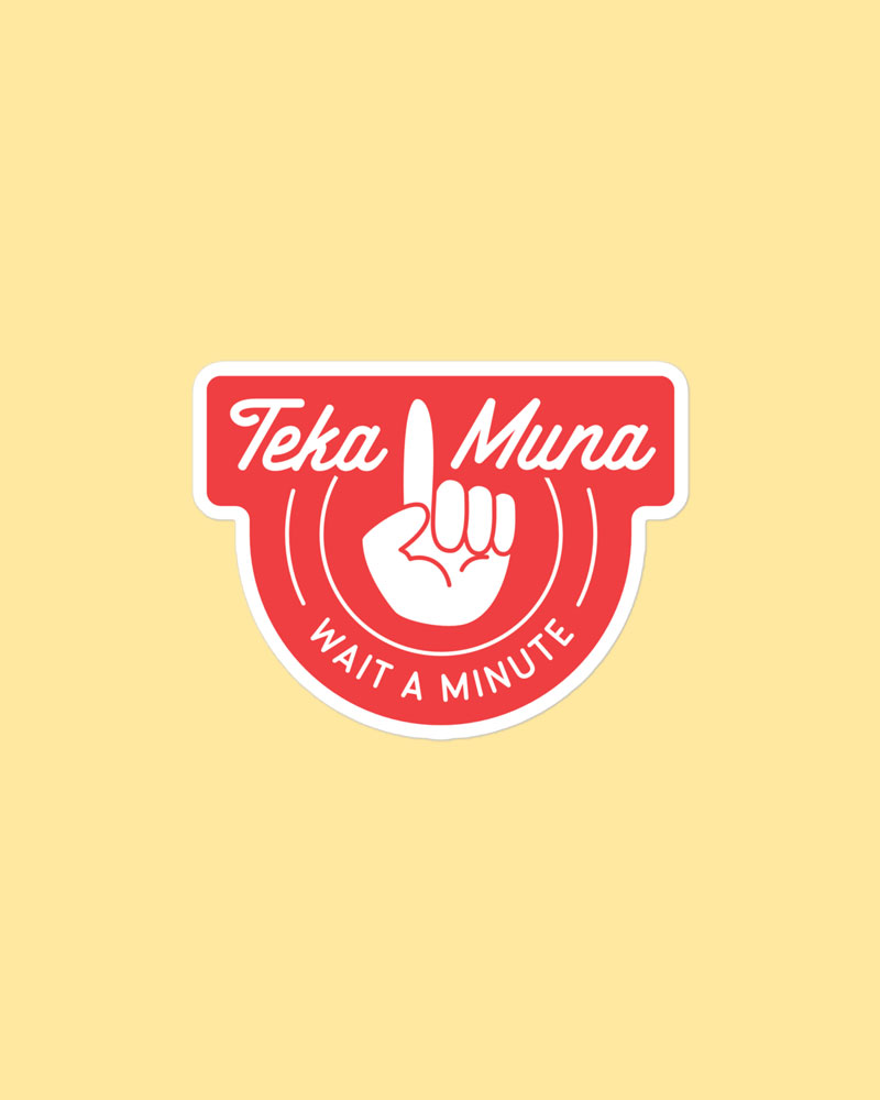 medium sized sticker with red design
